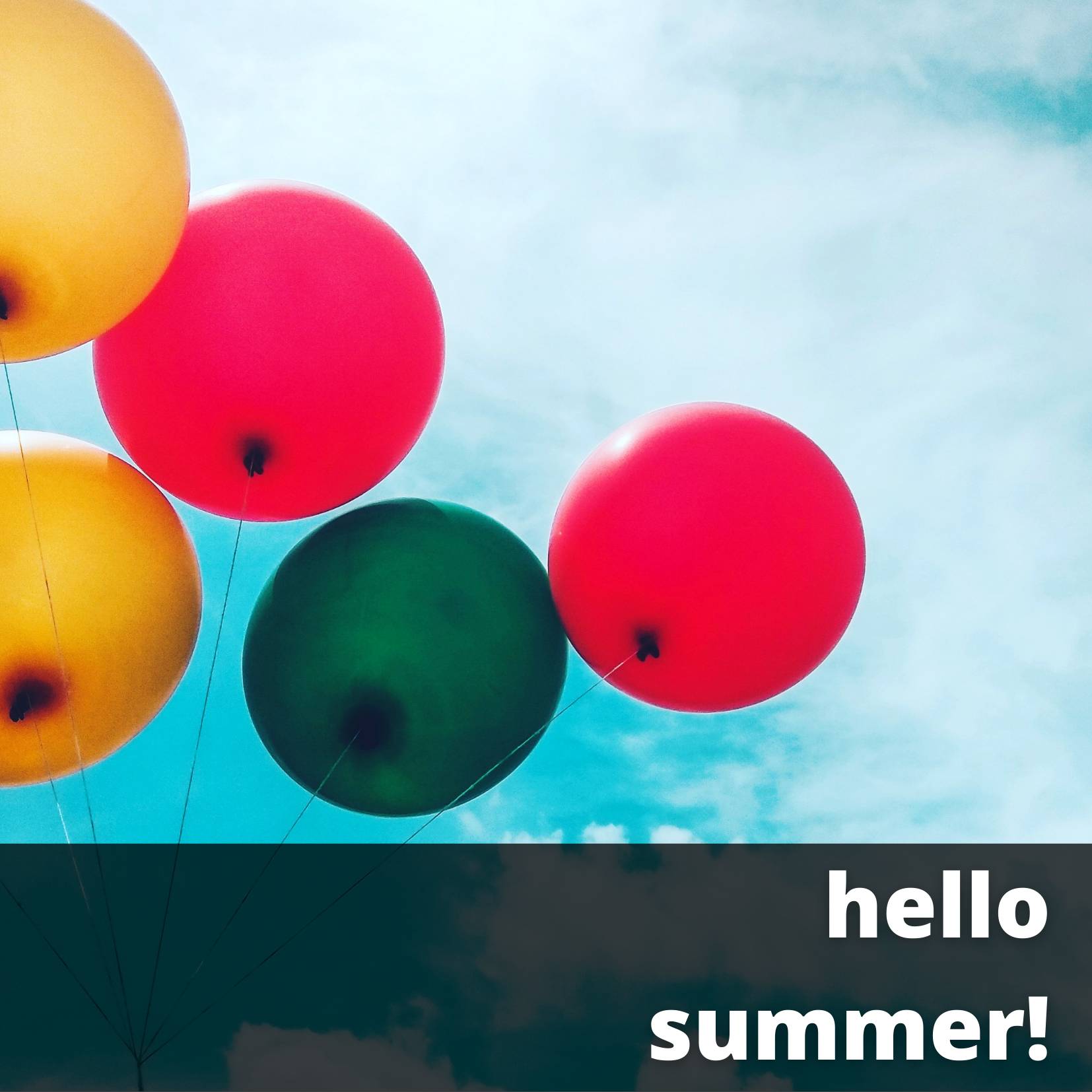hello summer with balloons